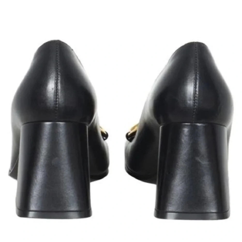 Gucci Shoes Mid-Heel Horsebit Pumps Block Heel Black Leather 38 - Picture 4 of 9